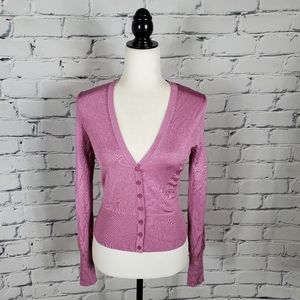 Intermix Pink Sparkle V-neck Cardigan